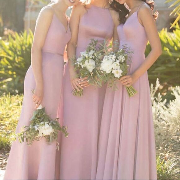 Sorella Vita Rosewater Blush Pink Style 9206 Maxi Dress Sz 14 - Picture 2 of 11